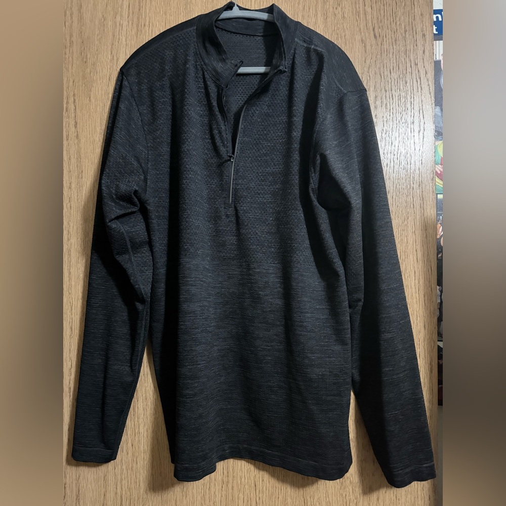 Black Long Sleeve Quarter-Zip Pullover